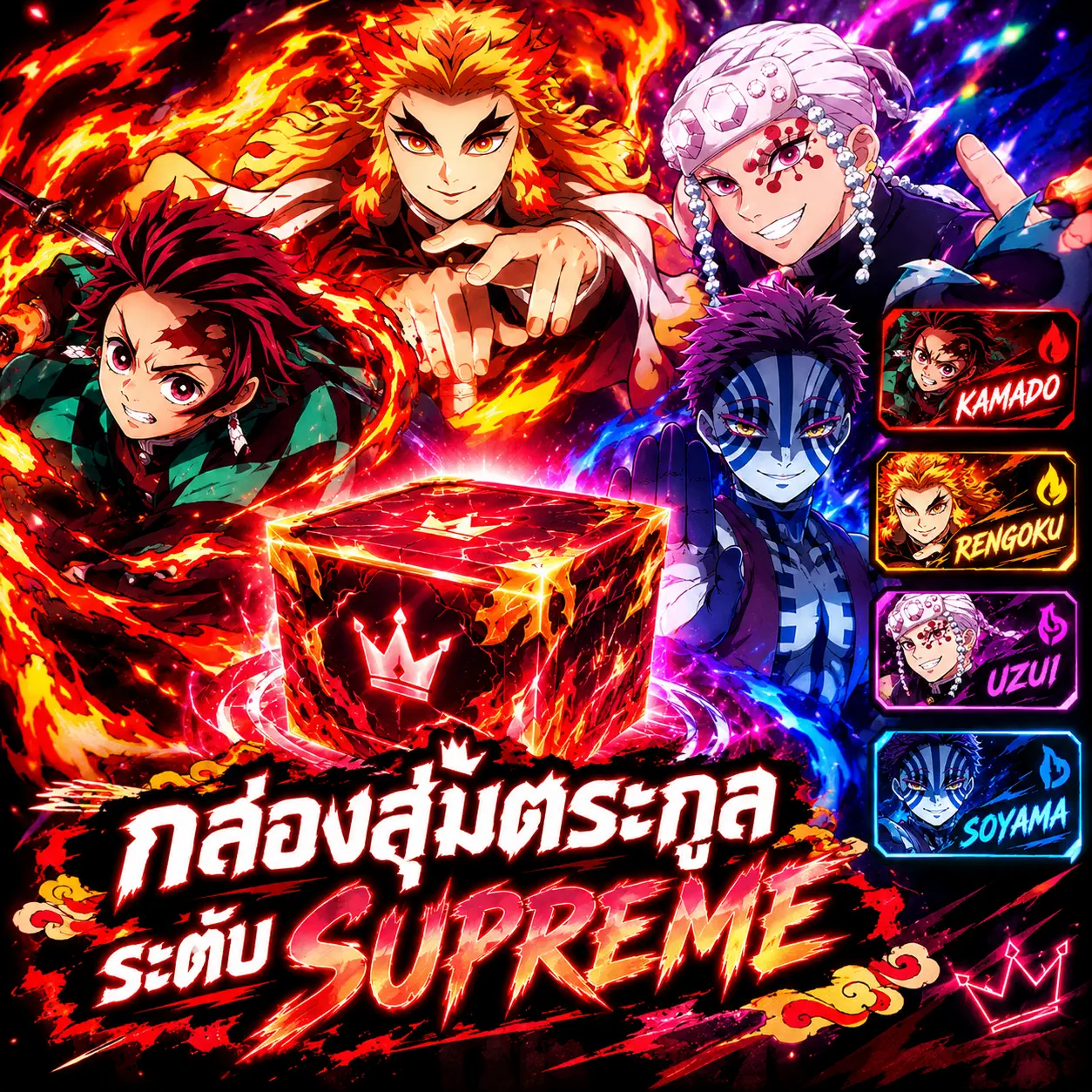 กล่องสุ่มตระกูลระดับSUPREMEไม่มีเกลือ